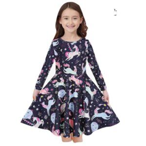 NWT- 🦄 Girls Unicorn Printed Dress Size 2XL